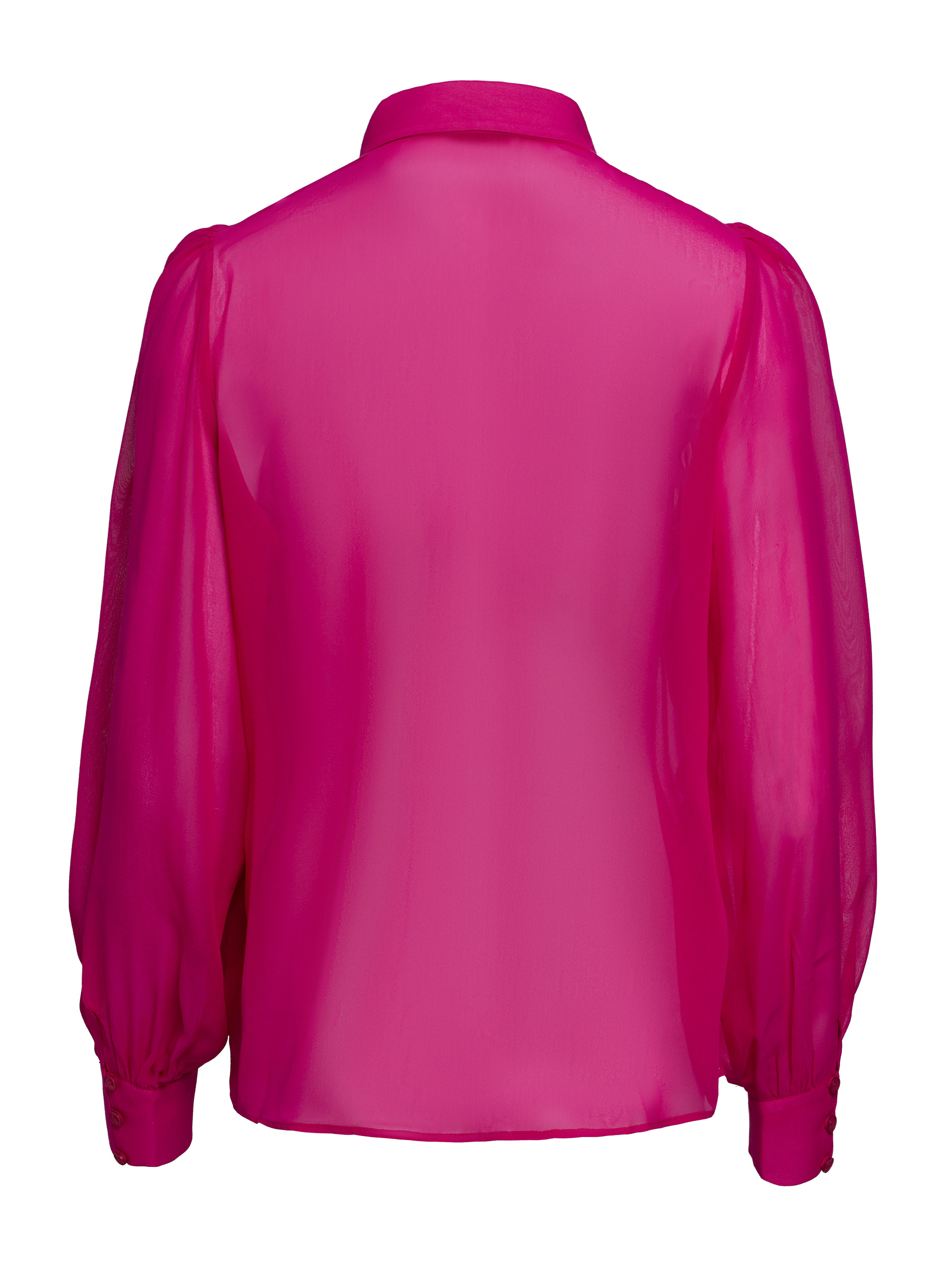 fuchsia silk-blouse with bow - ZIIAS