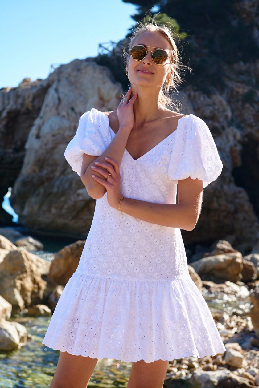 short white cotton dress